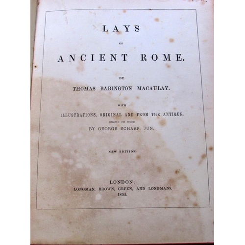 666 - Mixed antiquarian library of books to include Macaulay's Lays of Rome 1855), Brooke's biography of T... 