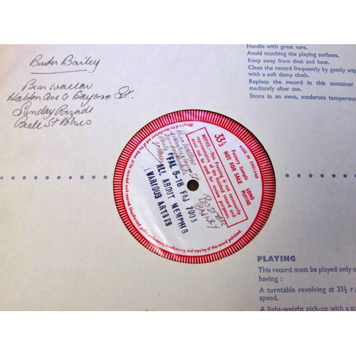 669 - Rare single sided factory sample records of jazz and blues
Artists include Cozy Cole, Duke Ellington... 