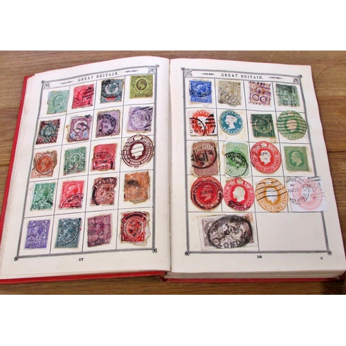 677 - A small Lincoln stamp album featuring late 19th and early 20th century stamps from Great Britain and... 