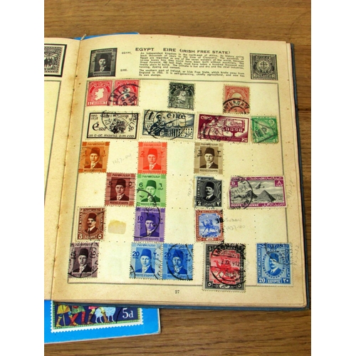 678 - A small collection of stamps in three albums - mostly late Victorian / early 20th century examples, ... 