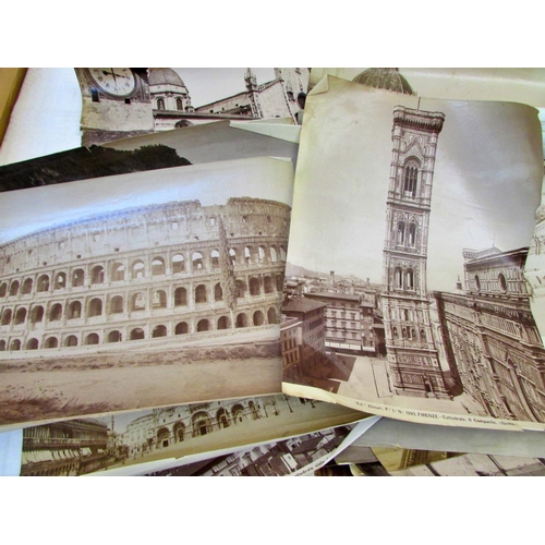 688 - A quantity of old photographs of European cities and coastlines, in particular Italy and France