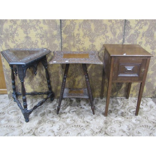 1183 - A collection of furniture including a pair of Edwardian mahogany elbow chairs with pierced splats, a... 