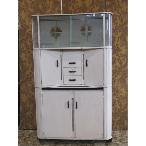 1187 - A 1930s kitchen queen type kitchen larder/storage cabinet, 179cm high x 100cm x 44cm (af)