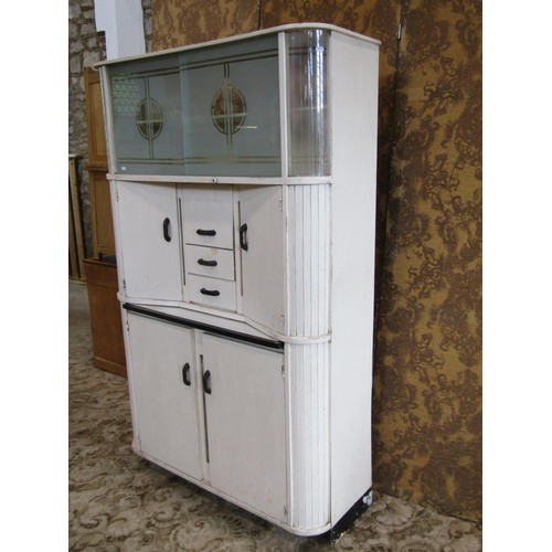 1187 - A 1930s kitchen queen type kitchen larder/storage cabinet, 179cm high x 100cm x 44cm (af)