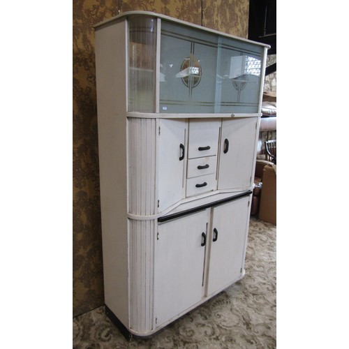 1187 - A 1930s kitchen queen type kitchen larder/storage cabinet, 179cm high x 100cm x 44cm (af)