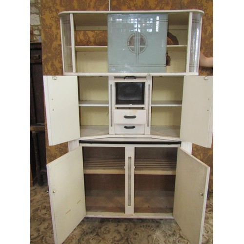 1187 - A 1930s kitchen queen type kitchen larder/storage cabinet, 179cm high x 100cm x 44cm (af)