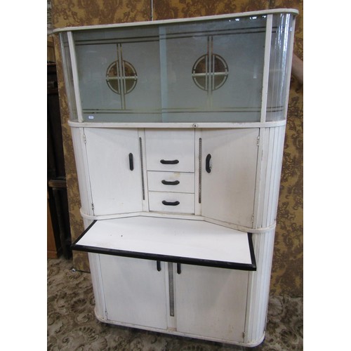 1187 - A 1930s kitchen queen type kitchen larder/storage cabinet, 179cm high x 100cm x 44cm (af)