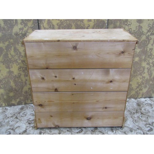 1195 - A pine chest of drawers with two short over three long drawers, 90cm w x 89cm h x 45cm d.