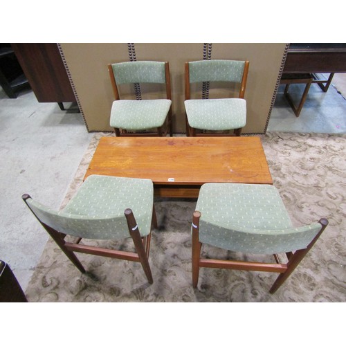 1207 - A set four mid-20th century teak dining chairs labelled Scandart Ltd, High Wycombe Bucks, together w... 