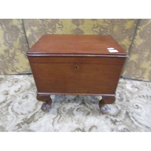 1260 - A small box teakwood sewing box and a Regency pot cupboard on turned supports