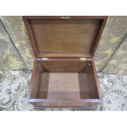 1260 - A small box teakwood sewing box and a Regency pot cupboard on turned supports