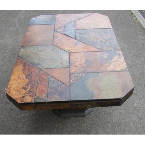 1233 - Attributed to Paul Kingma (1931 - 2013) a  20th century stone tile top ‘patchwork’ coffee table in t... 