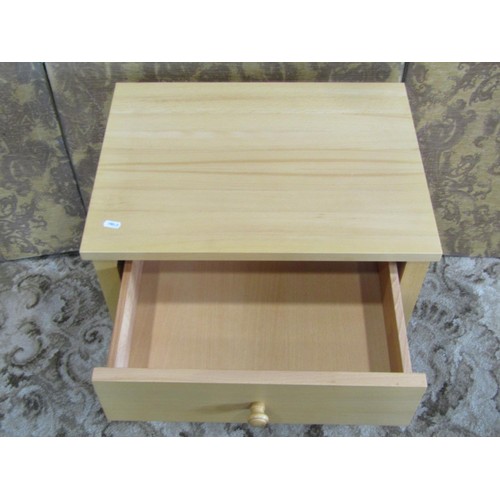 1273 - A contemporary beechwood side table with under gallery, 53cm wide