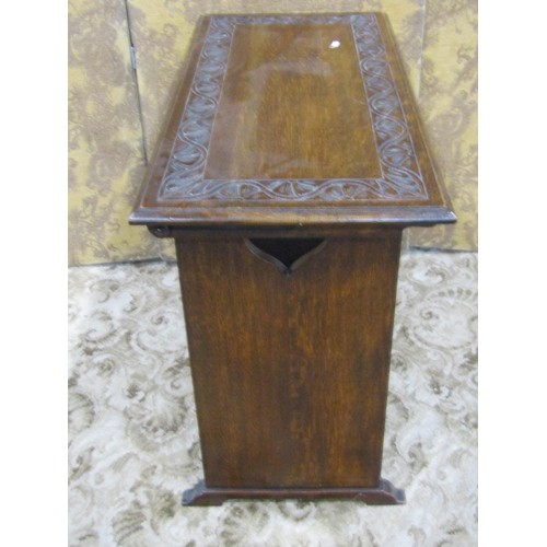 1281 - An Edwardian oak monks bench with box seat