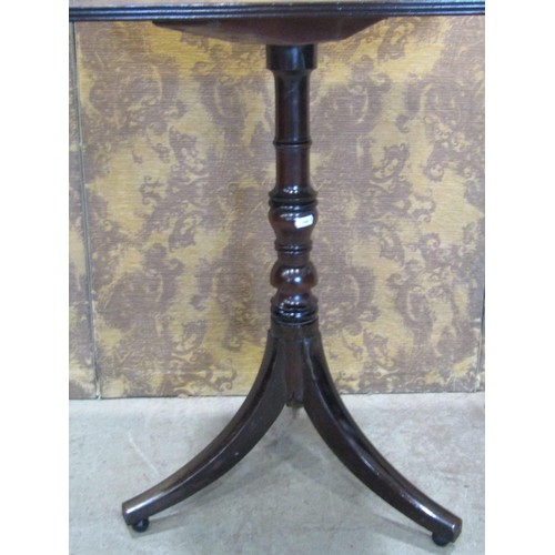 1299 - A 19th century rosewood and mahogany tripod occasional table with fluted tablet top raised on turned... 