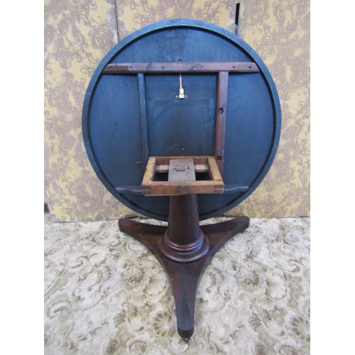 1302 - A 19th century rosewood tilt top breakfast table, on turned pillar support and trefoil platform base... 