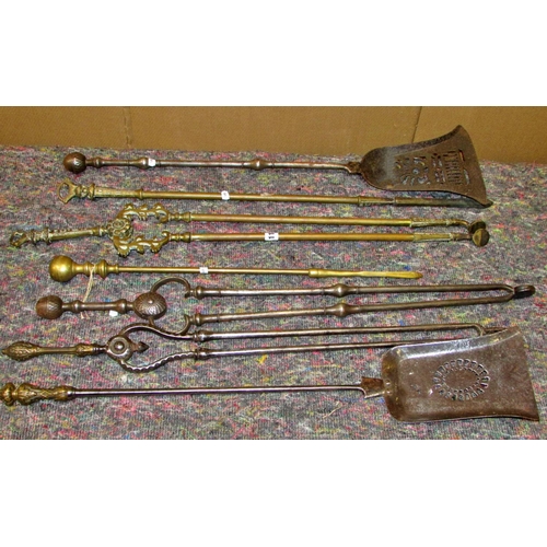 1159 - A collection of Regency fireside tools