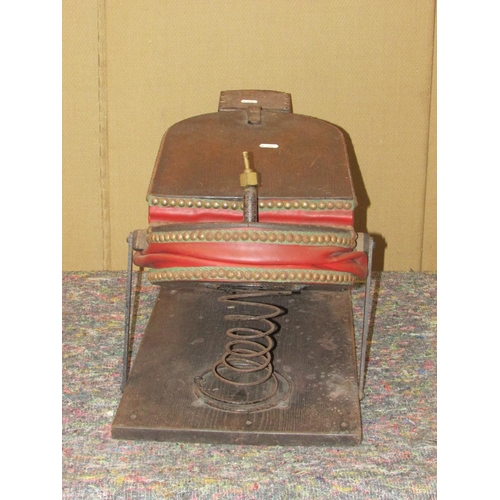 1162 - A pair of foot bellows and a contemporary bottle rack (2)