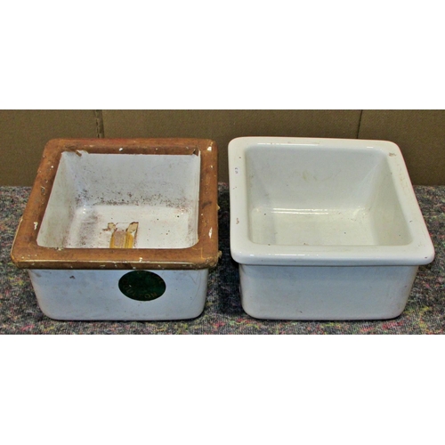 1166 - Two small Royal Doulton laboratory sinks each marked Westwood to underside, each 18cm high, 33 x 33c... 