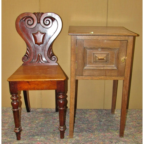 1183 - A collection of furniture including a pair of Edwardian mahogany elbow chairs with pierced splats, a... 