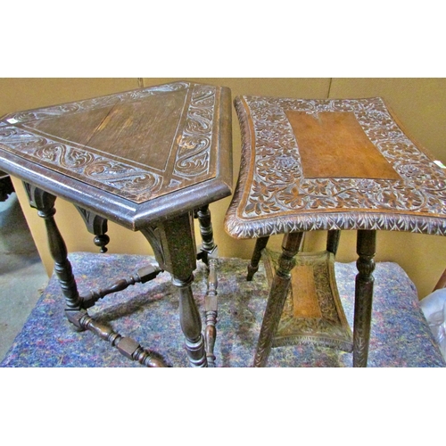 1183 - A collection of furniture including a pair of Edwardian mahogany elbow chairs with pierced splats, a... 