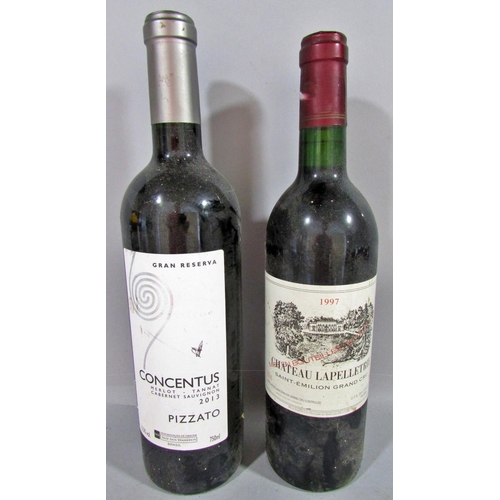 521 - Six bottles of red wine including, a 1987 Chateau Grand-Pontet ,a 1997 Chateau Lapelletrie, a 1998 S... 