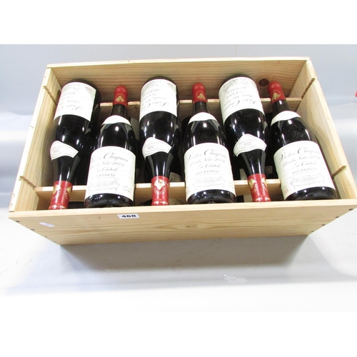 468 - A wooden case of 12 bottles Victor Chapuis Pinot Noir 2006 La Cadole red wine.