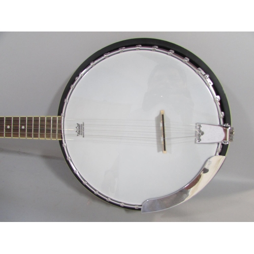 470 - A Washburn B-9 Resonator five string Banjo, mahogany resonator and aluminium ring, barely used with ... 