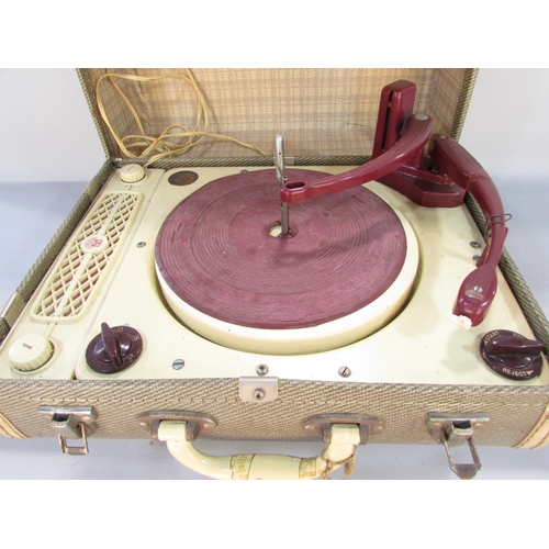 475 - A Collaro Regentone portable three speed record player with stacking arm, circa 1950’s.