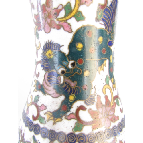 482 - A 19th century Japanese enamel cloisonné ewer decorated with flowers and clouds to the handle, with ... 