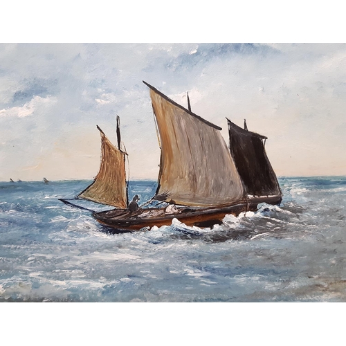 1601 - Two paintings of ships at sea, to include: Charles Green (19th/20th century) - Stormy seas (1881), o... 