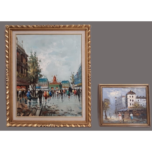 1609 - Two 20th century Parisian street scenes, to include: Caroline C. Burnett (1877-1950) - a small vigne... 