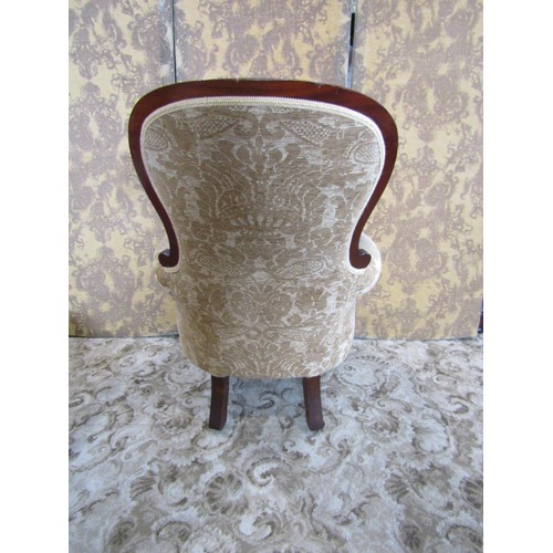 1332 - Two Victorian upholstered walnut elbow chairs (2)