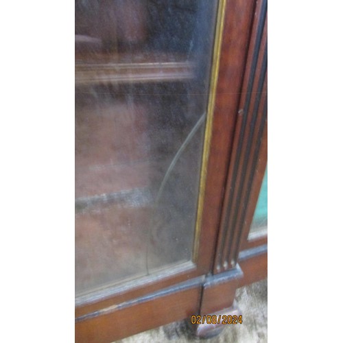 1348 - A large freestanding Victorian enclosed mahogany breakfront bookcase, with gallery back over glazed ... 