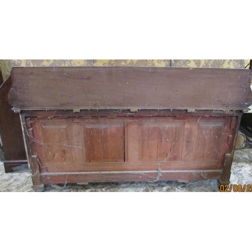 1348 - A large freestanding Victorian enclosed mahogany breakfront bookcase, with gallery back over glazed ... 