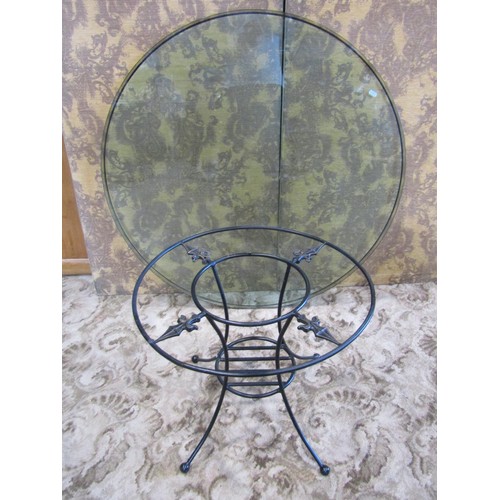 1352 - A good quality contemporary Italian design low occasional / coffee table with ironwork frame support... 