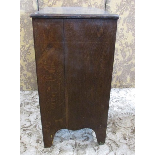 1386 - A 19th century oak bedroom chest of four long drawers with brass handles and escutcheons, 97cm high,... 