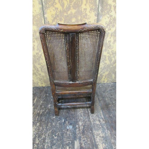 1457 - Antique open elbow chair cane panels in beechwood