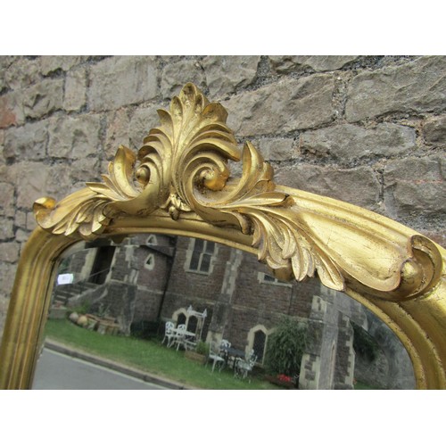 1410 - A large modern gilt framed cheval dressing mirror with easel back, 180 x 56cm.