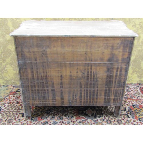 1464 - Small Dutch bombe chest of drawers in oak with lions paw feet, brass fittings and limed finish, 110c... 