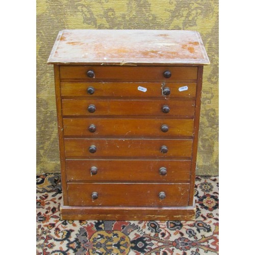 1472 - A small 19th century specimen chest of seven graduated drawers, 56cm high x 44cm wide x 27cm deep