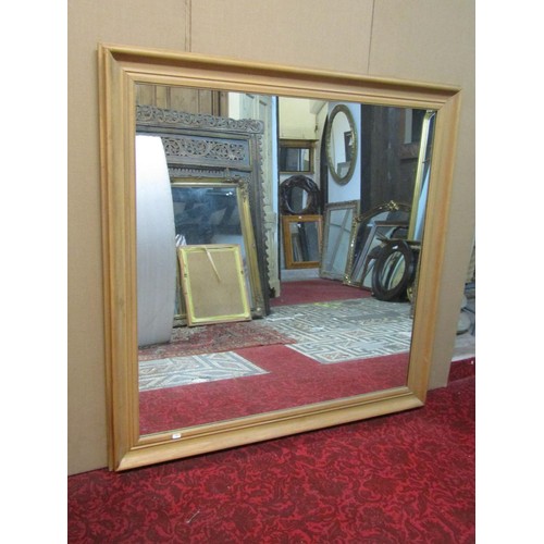 1428 - A large square framed wall mirror, 116 x 117cm.