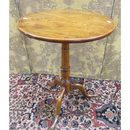 1509 - A George III country made ashwood occasional table, the circular one piece top, raised on a tapering... 