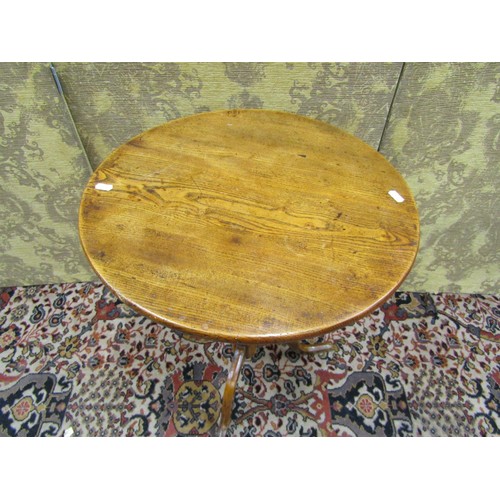 1509 - A George III country made ashwood occasional table, the circular one piece top, raised on a tapering... 