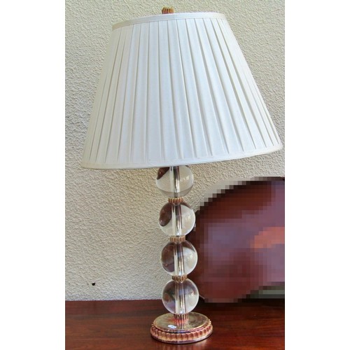 1555A - A large contemporary glass table lamp, 80cm high (including shade)