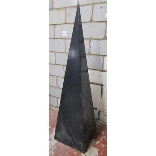 1561 - A large decorative painted wooden obelisk, 183 cm high x 50 cm square at base