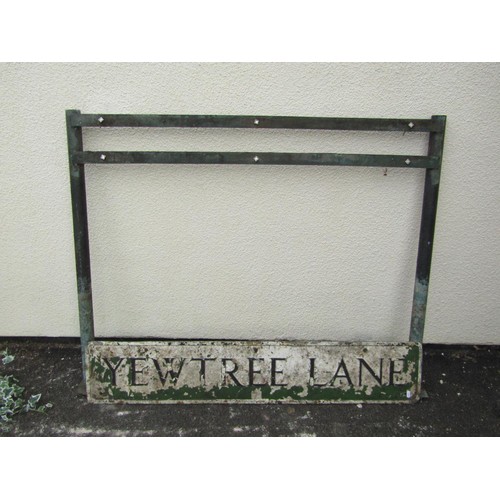 1562A - A vintage painted and weathered cast alloy street / road sign of rectangular form, with raised lette... 