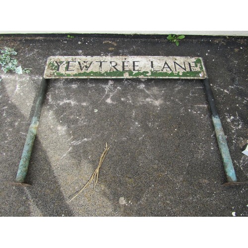 1562A - A vintage painted and weathered cast alloy street / road sign of rectangular form, with raised lette... 