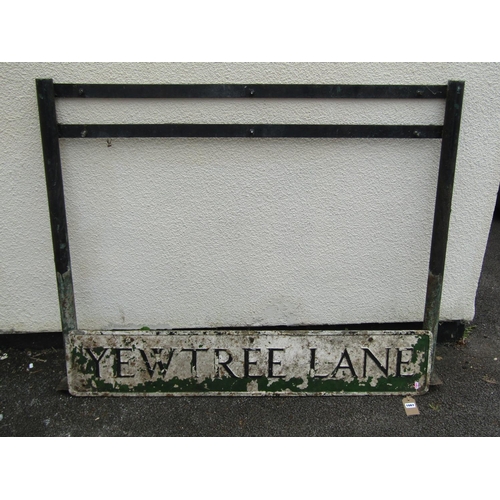 1562A - A vintage painted and weathered cast alloy street / road sign of rectangular form, with raised lette... 