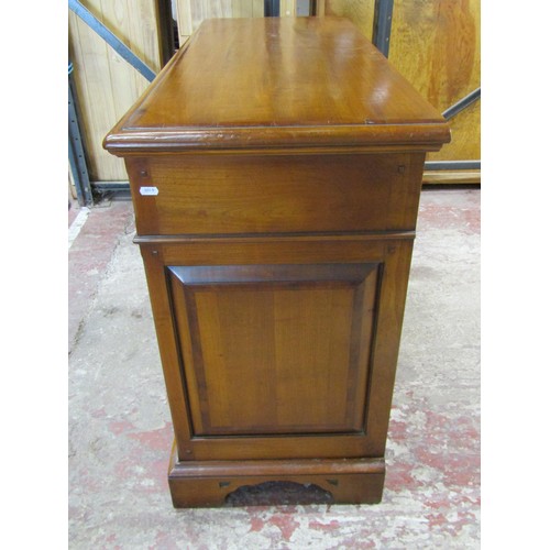 1564A - A good quality contemporary Georgian style cherry wood dresser base of neat proportions with crossba... 